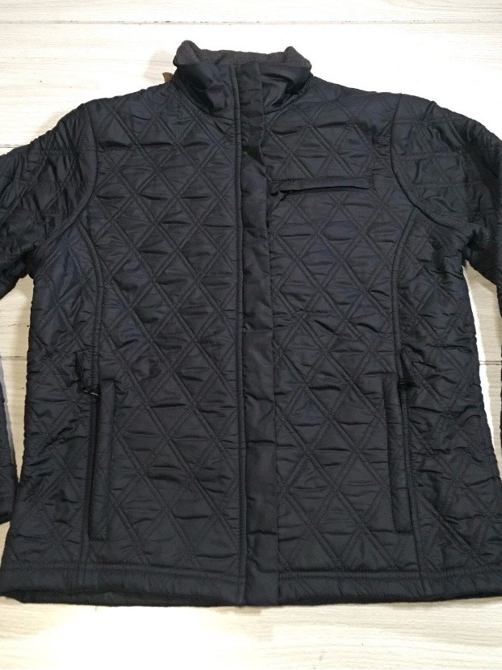 Eddie Bauer Women's Black Quilted Full Zip Jacket Coat Size Small S